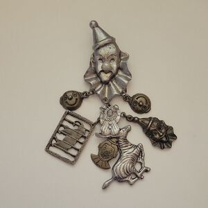 Vintage Scary Clown Brooch
